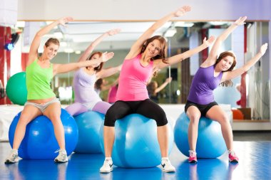 Gym fitness women - Training and workout  clipart
