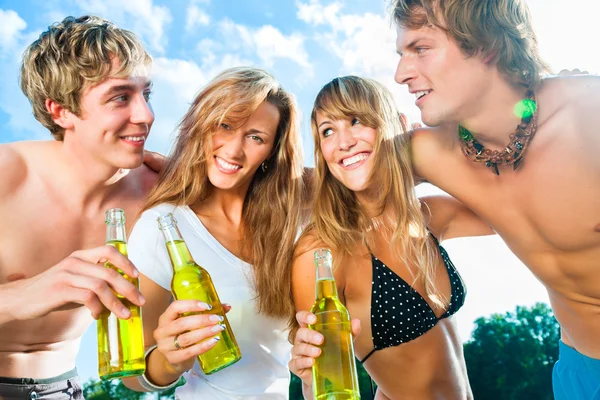 Celebrating party at beach Royalty Free Stock Images