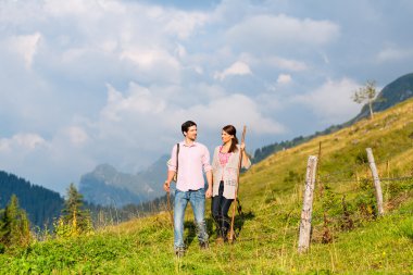 Alps - Couple hiking in Bavarian mountains