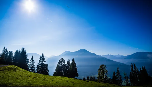 View on Alpine Mountain range near Brixen im Thale