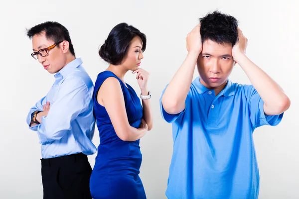 Young Chinese boy suffering from parents divorce — Stock Photo, Image