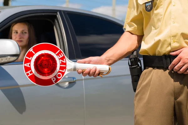 Police - policeman or cop stop car — Stock Photo, Image