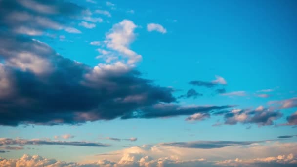 Timelapse with moving clouds at blue sky — Stock Video