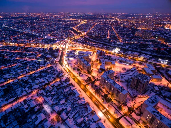 Evening Aerial View Residential Area Zhuravlivka Matyushenka Shevchenko Street Kharkiv — Stock Photo, Image