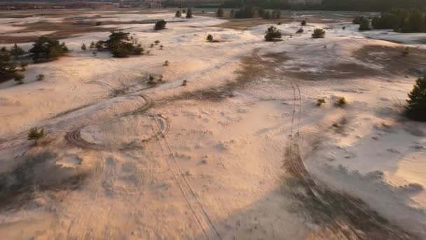 Vue aérienne vers le désert ukrainien près de Kitsevka, région de Kharkiv — Video