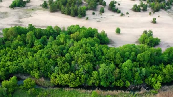 Kitsevka, Harkiv bölgesi yakınlarındaki doğal Ukrayna çölüne hava manzarası — Stok video