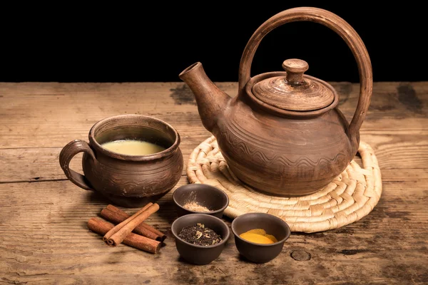 Masala tea with spices — Stock Photo, Image