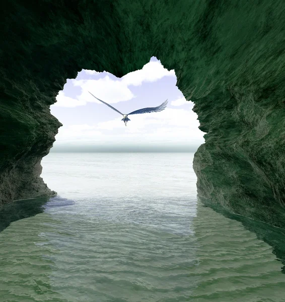 Deniz Kenarındaki Bir Mağaranın Manzarası — Stok fotoğraf