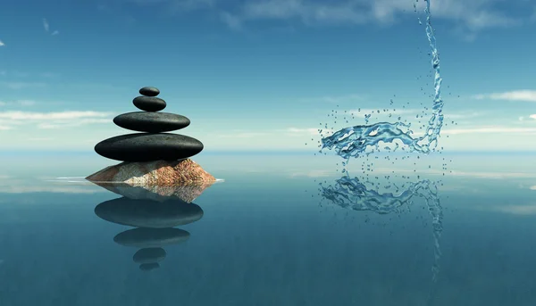 Zen taşlar kavramı 3D
