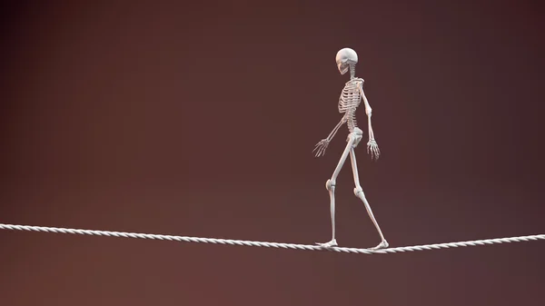 Conceito Equilíbrio Estabilidade Corda Esqueleto — Fotografia de Stock