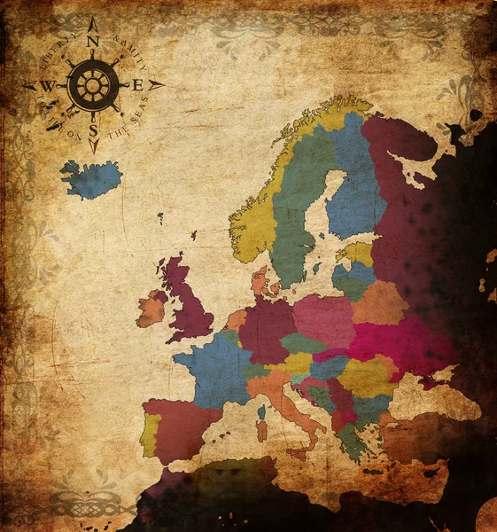 Mapa da Europa — Fotografia de Stock