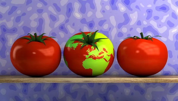 World map tomato — Stock Photo, Image