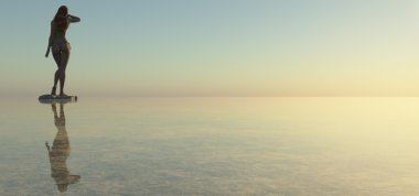 kadın ve gün batımı