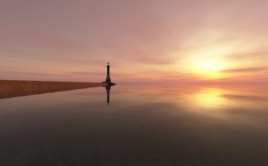 lighthouse on the coast clipart