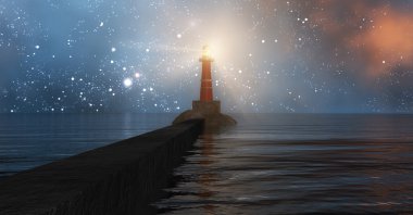 Sahildeki deniz feneri