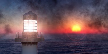 Sahildeki deniz feneri