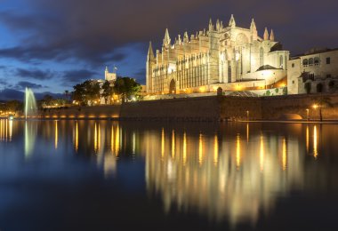 Majorca cathedral in palma city clipart