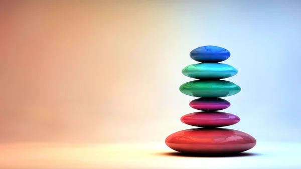 Verschillende kleuren Zen stenen — Stockfoto