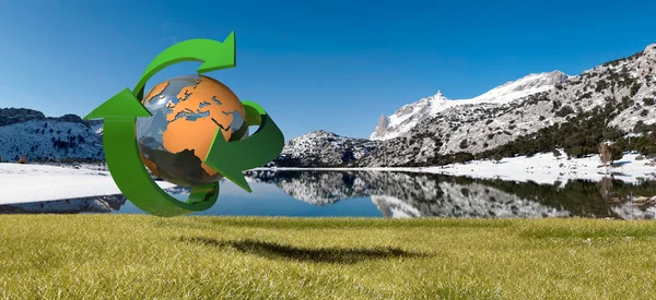 Tramuntana mountains and environmental symbol — Stock Photo, Image