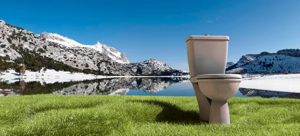 Tramuntana-bergen och toalett — Stockfoto