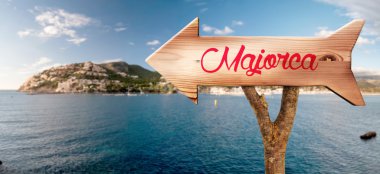 Mallorca için gösteren ahşap işaret
