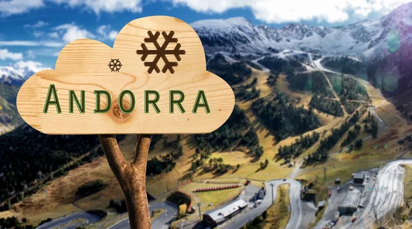 Andorra için gösteren ahşap işaret