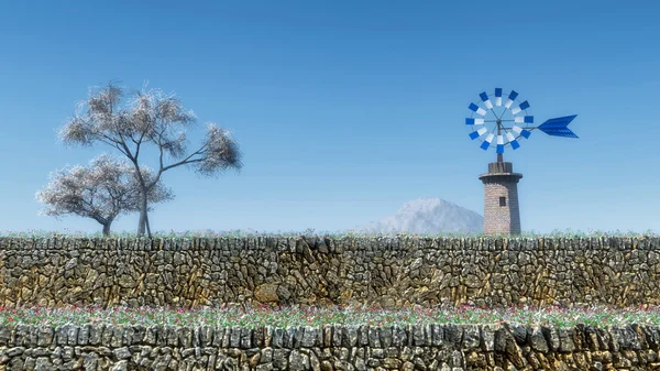 Traditional windmill in Mallorca, Balearic Islands — Stock Photo, Image