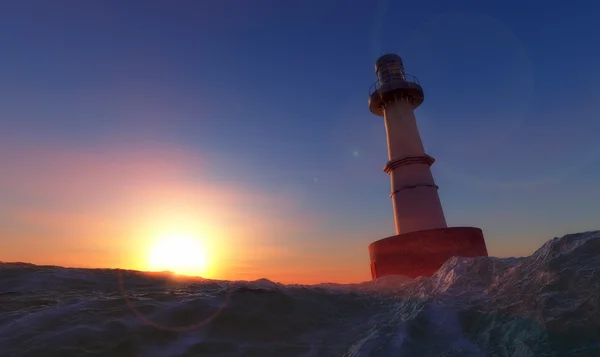 Lighthouse Coast Sunset — Stock Photo, Image