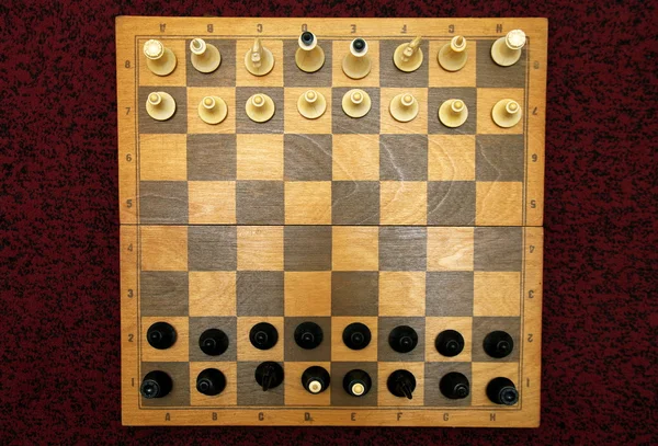 Velho jogo de xadrez close-up — Fotografia de Stock