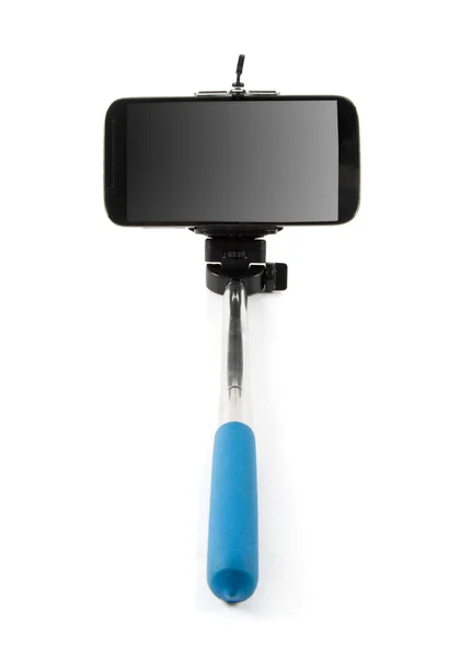 Closeup telefon s selfie stick — Stock fotografie