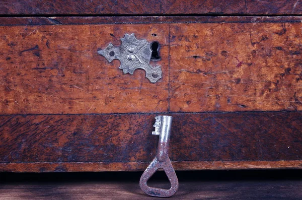 Vintage box chest closeup — Stock Photo, Image