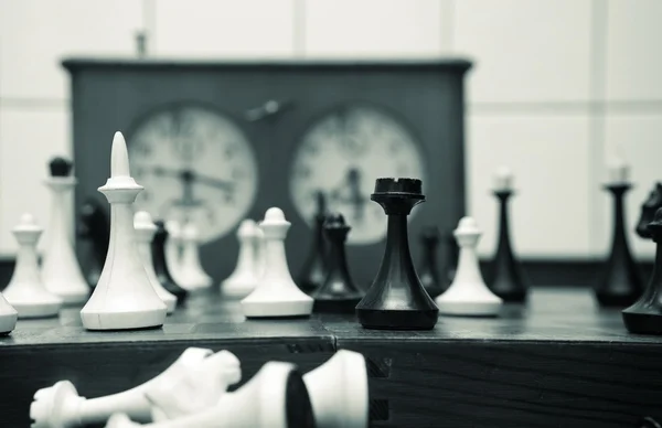 Παλιά closeup κομμάτια σκάκι — Φωτογραφία Αρχείου