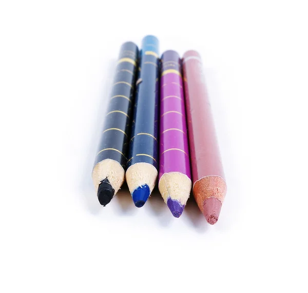 Colorful make up pencils on white — Stock Photo, Image