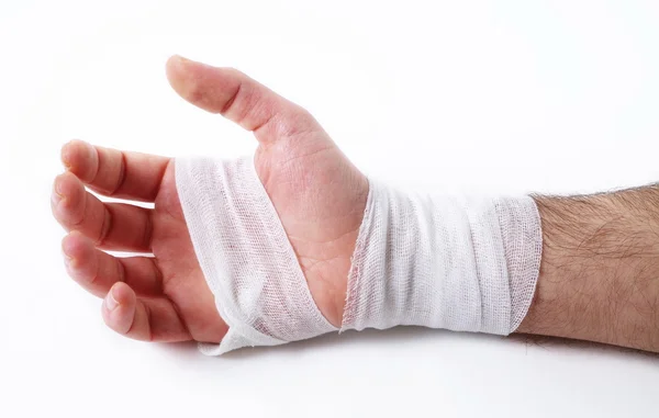 Male hand with the bandage — Stock Photo, Image