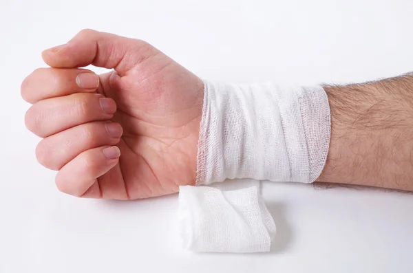 Male hand with the bandage — Stock Photo, Image