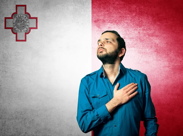 Patriot man standing closeup portrait — Stock Photo, Image