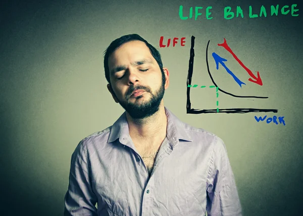 Alkalmi férfi a szakáll és csukott szemmel — Stock Fotó