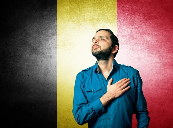 Patriot man standing closeup portrait — Stock Photo, Image