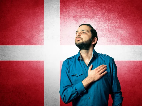 Patriot man standing closeup portrait — Stock Photo, Image