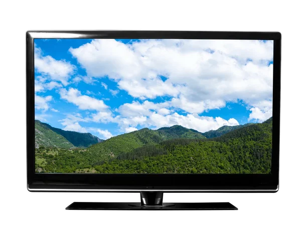 Pantalla de televisión con paisaje — Foto de Stock