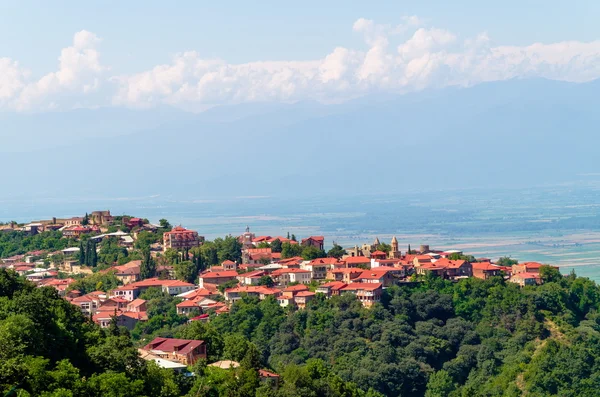 Pohled na město destinaci Signagi v Gruzii — Stock fotografie