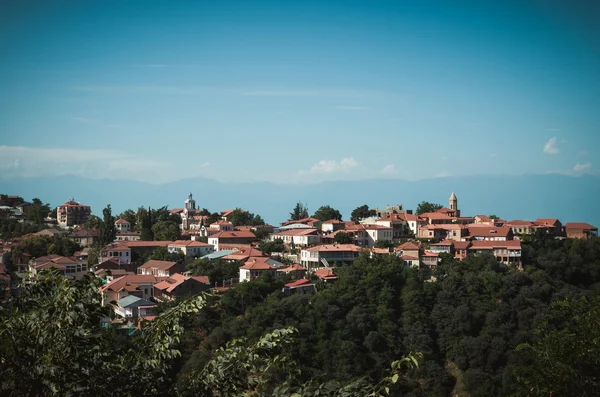 Pohled na město destinaci Signagi v Gruzii — Stock fotografie