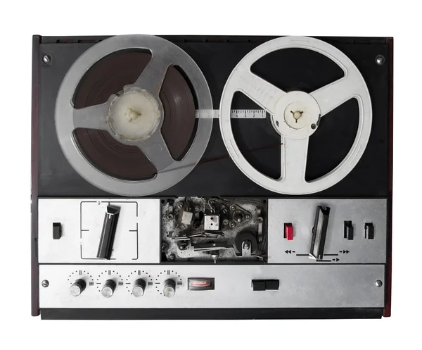Изолированная винтажная аудио-бобинная система — стоковое фото