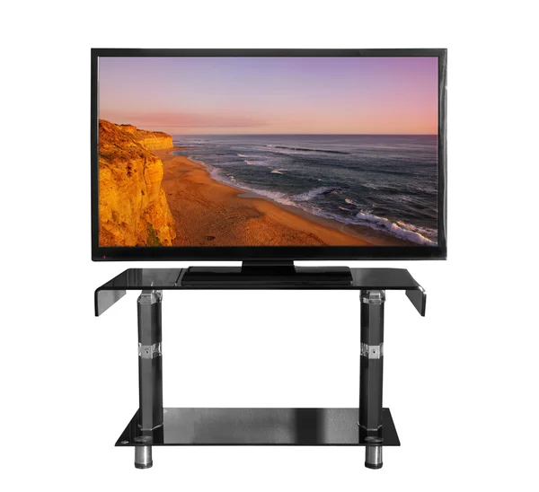 Tv sullo stand con foto — Foto Stock