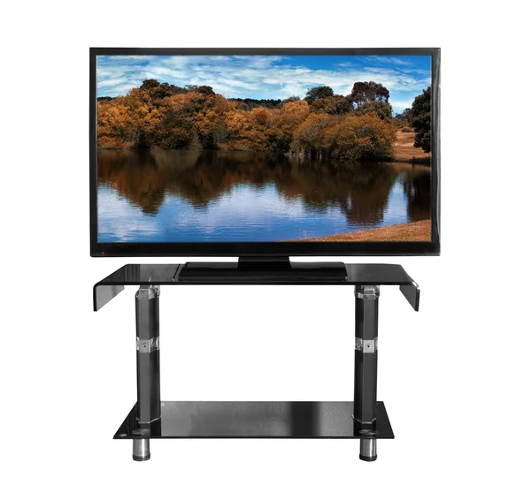 Tv sullo stand con foto — Foto Stock