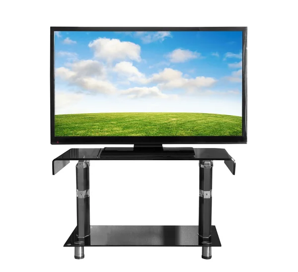 Tv sullo stand con foto — Foto Stock