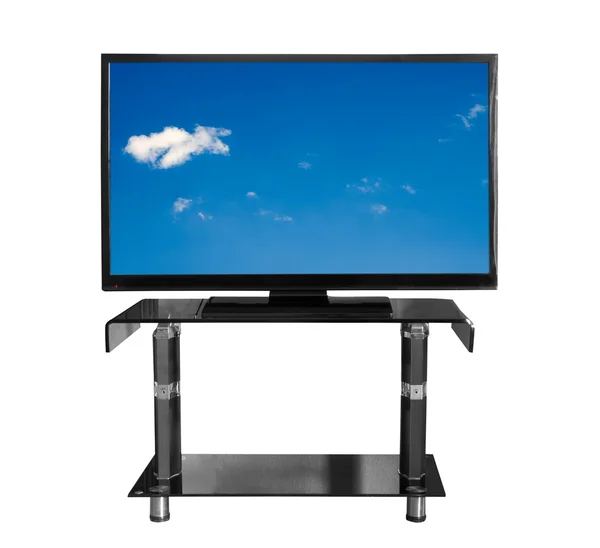 Tv sullo stand con foto — Foto Stock