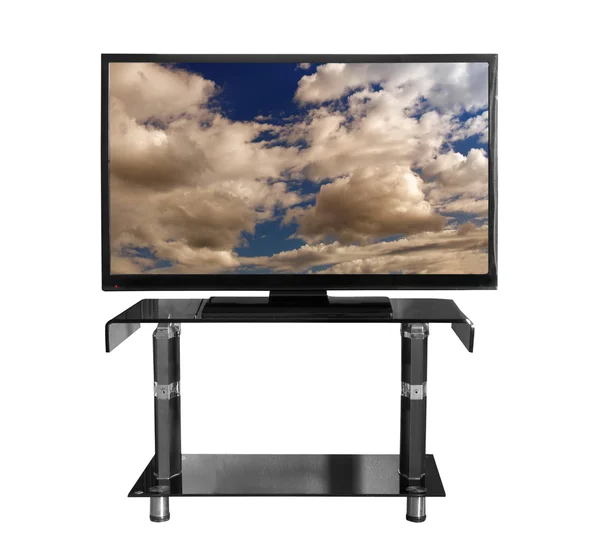 Телевизор на трибуне с картинкой — стоковое фото