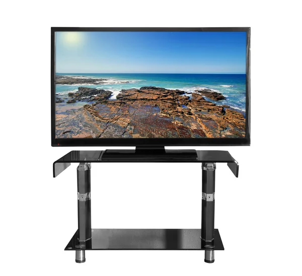 Tv sullo stand con foto — Foto Stock