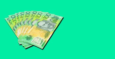 Avustralya dolarları yakın plan. Finans kavramı
